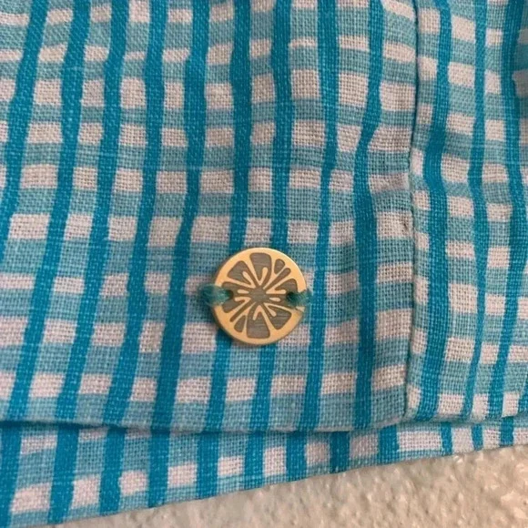Lilly Pulitzer Lagoon 100% Linen Seabreeze
Blue Along The Same Line Shorts (S) - Picture 2 of 10